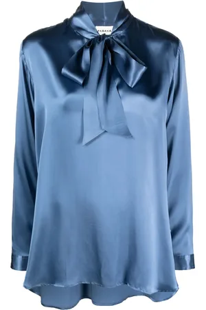 P.A.R.O.S.H. Blouse froncée en soie Stella à col noué