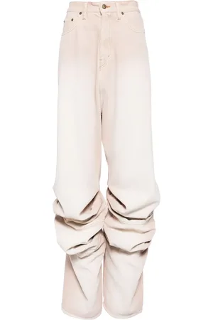 Y / PROJECT Wrinkled mid-rise wide-leg jeans