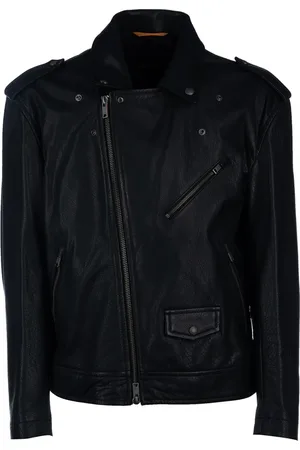 HUGO BOSS Veste en cuir à détails de clous