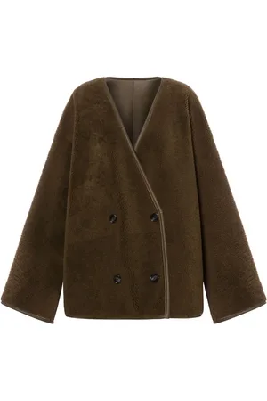 Serafini Manteau en peau lainée à boutonnière croisée