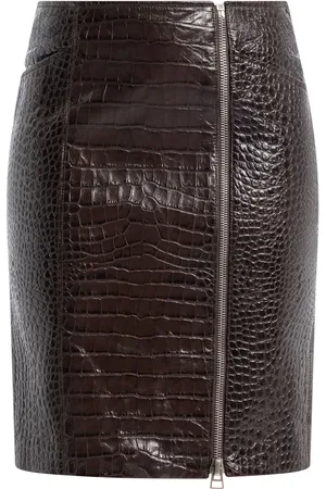 Tom Ford Minijupe en cuir à effet peau de crocodile