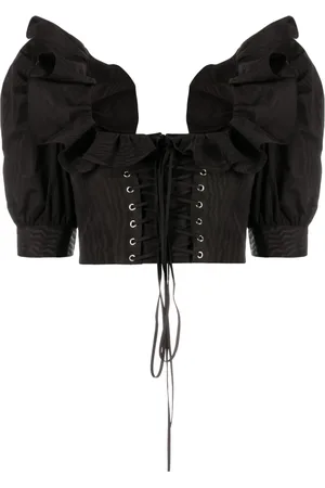 Alessandra Rich Blouse à col volanté