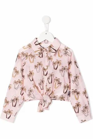 Palm Angels Chemise nouée à imprimé palmier