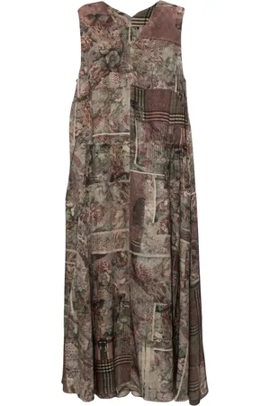ZIGGY CHEN Robe mi-longue à imprimé abstrait