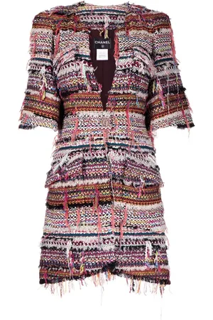 CHANEL Manteau en tweed à bords francs