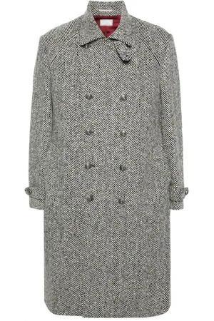 Brunello Cucinelli Manteau croisé à motif de chevrons
