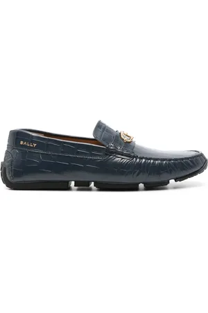 Bally Mocassins en cuir à effet peau de crocodile embossé