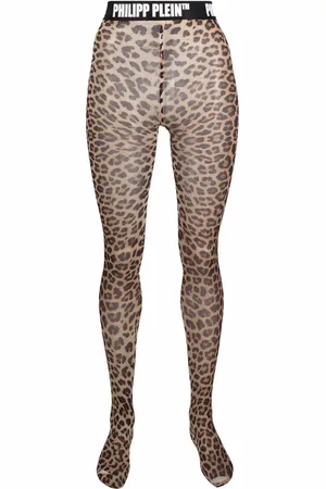 Philipp Plein Collants à imprimé léopard