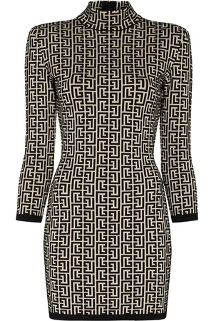 Balmain Robe courte en maille à motif monogrammé