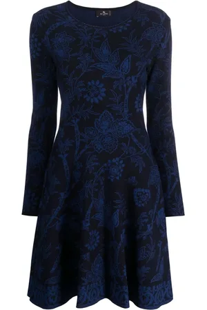 Etro Robe courte à fleurs en jacquard