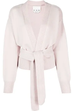 Sa Su Phi Cardigan ceinturé à design nervuré