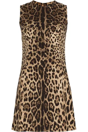 Dolce & Gabbana Robe courte droite à motif léopard