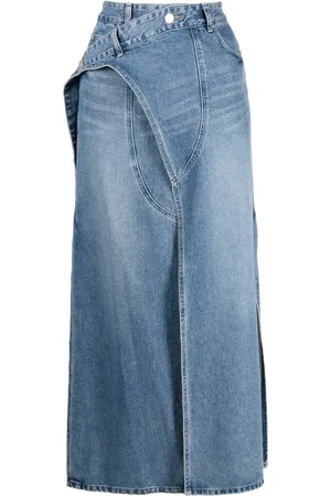 SYSTEM Jupe en jean à patch logo