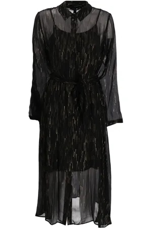 Armani Exchange Robe-chemise à imprimé traits