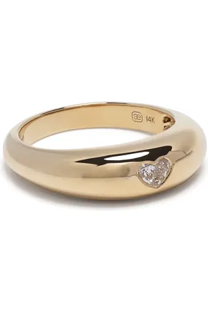 Sydney Evan Chevalière Puffy Band en 14ct pavée de diamants