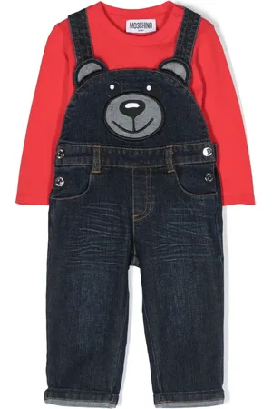 Moschino Salopette en jean à motif Teddy Bear