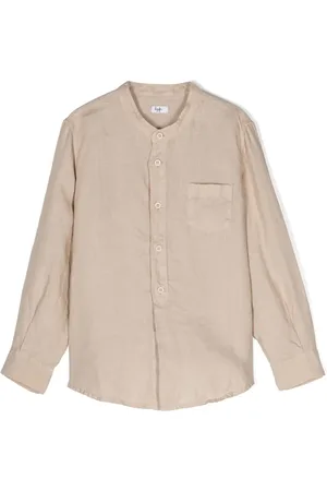 Il gufo Chemise en lin à col officier