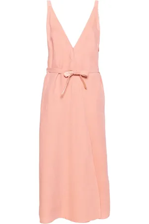 FORTE FORTE Robe portefeuille en lin à taille ceinturée