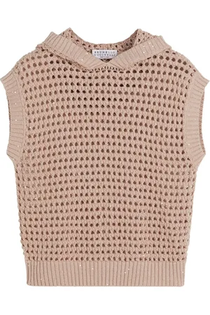 Brunello Cucinelli Débardeur en maille ajourée à sequins