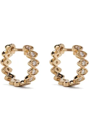 Sydney Evan Créoles Evil Eye en or 14ct pavées de diamants