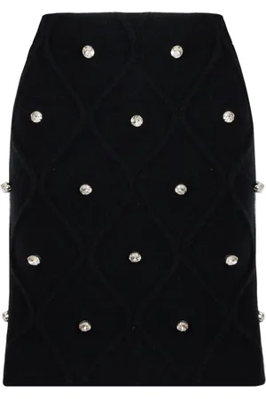 PORTS 1961 Jupe en maille à ornements en cristal