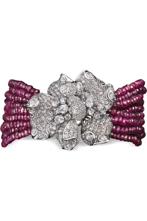 Anabela Chan Bracelet Bloomingdale en or blanc 18ct serti de rubis, de grenat et de diamants