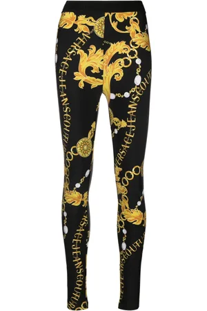 VERSACE Legging imprimé à taille à logo