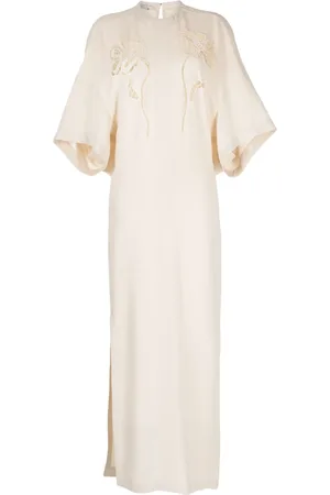 Stella McCartney Robe longue à broderies anglaises