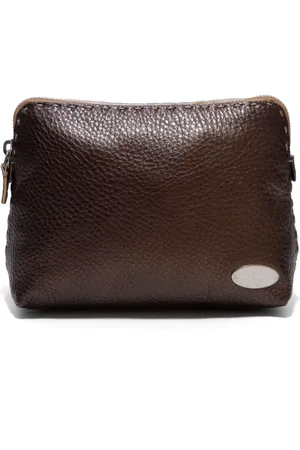 Fendi Pochette en cuir à plaque logo