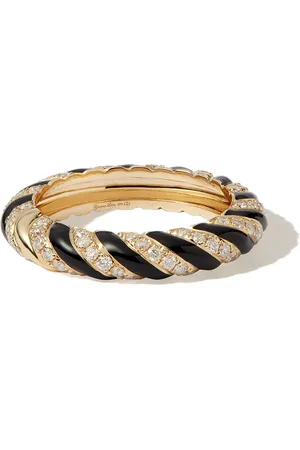 YVONNE LÉON Bague torsadée en 9ct ornée de diamants et d