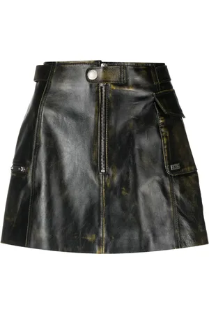 GCDS Minijupe Biker en cuir à poches cargo