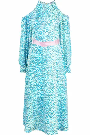Stella McCartney Robe ceinturée à imprimé léopard