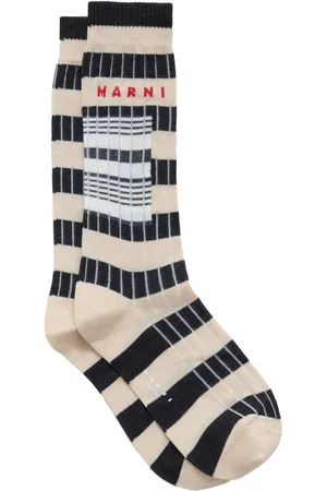 Marni Chaussettes à logo en intarsia