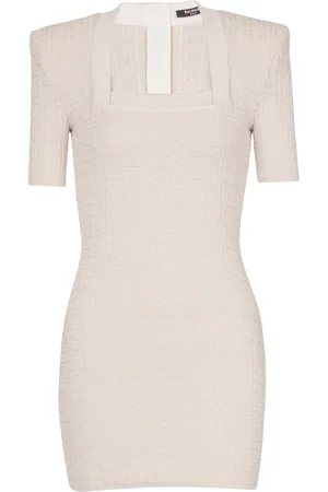 Balmain Robe courte en maille labyrinthe
