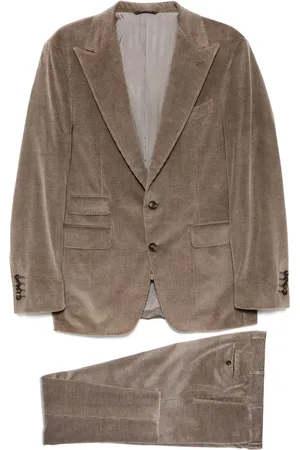 CANALI Costume en velours côtelé à simple boutonnage