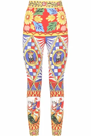 Dolce & Gabbana Legging en soie à imprimé Carretto