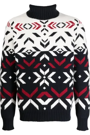 N.PEAL Pull en maille intarsia à col roulé