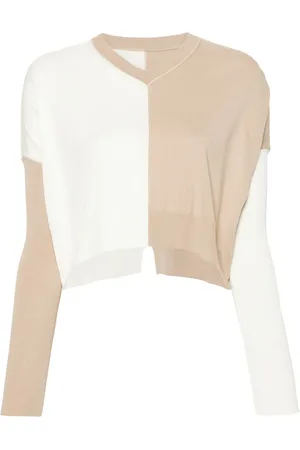 Maison Margiela Pull crop à design colour block