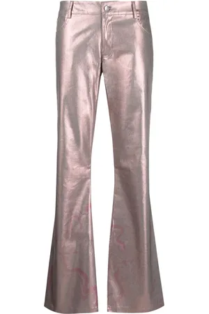 Collina Strada Pantalon évasé à effet métallisé