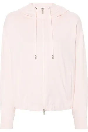 PESERICO SIGN Hoodie en coton à fermeture zippée