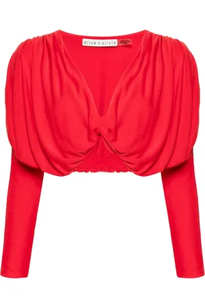 ALICE+OLIVIA Blouse crop à détail torsadé