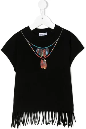 MARCELO BURLON Haut imprimé à franges