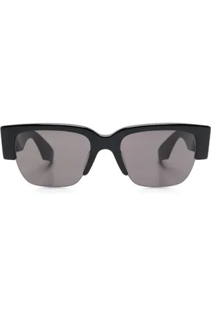 Alexander McQueen Lunettes de soleil à design à monture demi-cerclées