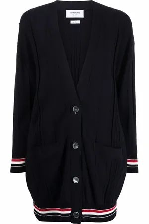 Thom Browne Cardigan oversize à bandes tricolores