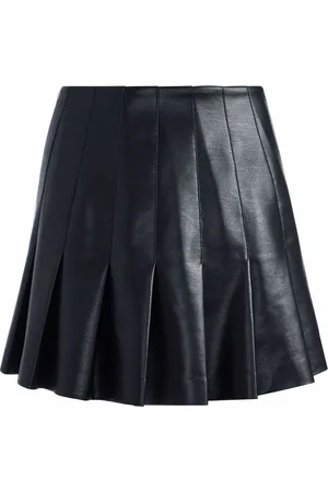ALICE+OLIVIA Jupe en cuir artificiel à design plissé