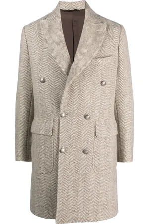 BARBA Manteau croisé à motif de chevrons