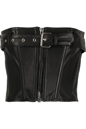 FAITH CONNEXION Haut corset en cuir à taille ceinturé e