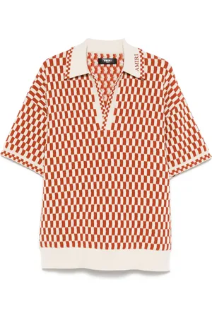 AMIRI Polo en maille à motif damier