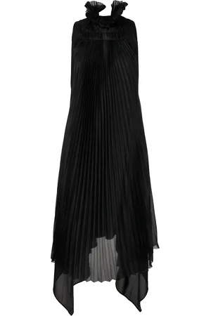 Shanshan Ruan Robe en soie à design plissé
