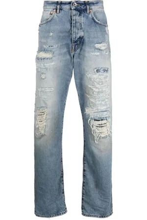 Purple Brand Jean droit à effet usé
